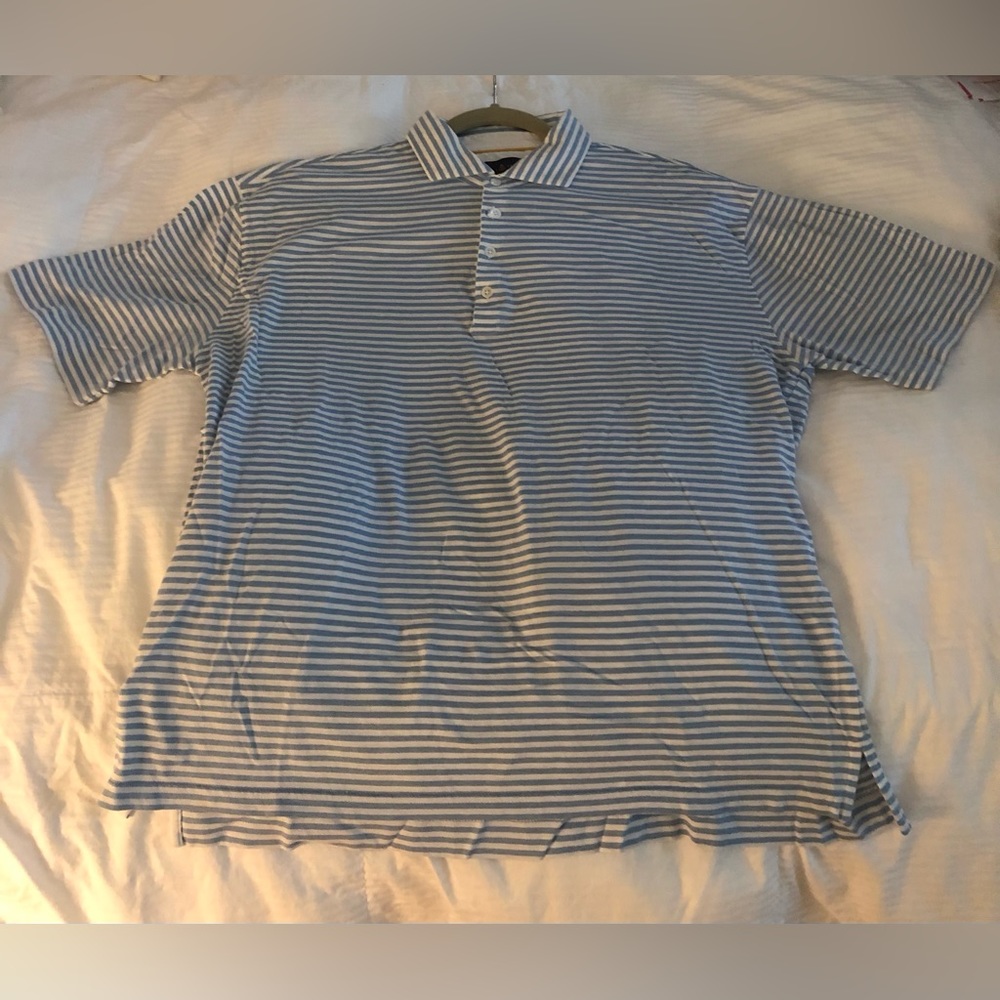 Robert Talbott striped polo